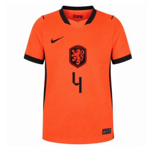 Nederländerna Virgil van Dijk #4 Replika Hemmatröja VM 2026 Kortärmad